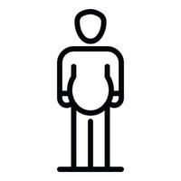 Child overweight icon, outline style vector