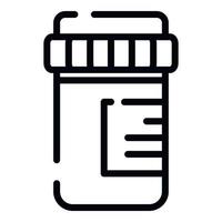 Pill jar drug icon, outline style vector