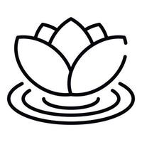 Lotus on water icon, outline style vector