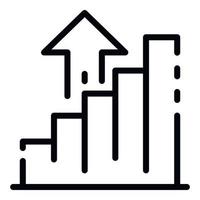 Money graph rise up icon, outline style vector