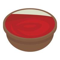 Tomato soup icon, isometric style vector