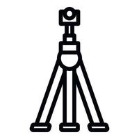 Camera on tripod icon, outline style vector