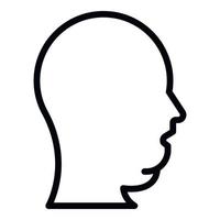 Head overweight icon, outline style vector