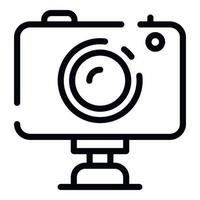 Helmet camera icon, outline style vector