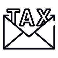 Email tax icon, outline style vector