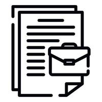 Case document icon, outline style vector