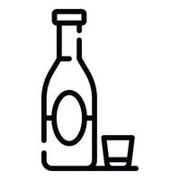 Alcohol addiction icon, outline style vector