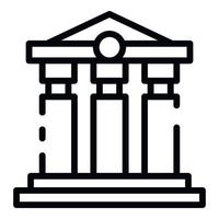 Bank building icon, outline style vector