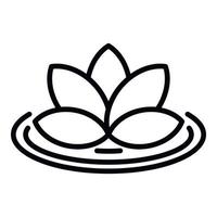 Lotus on lake icon, outline style vector
