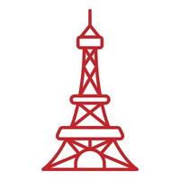 Eiffel tower icon, outline style vector