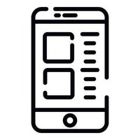 Smartphone addiction icon, outline style vector