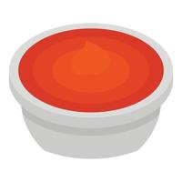 icono de salsa de tomate con hierbas, estilo isométrico vector