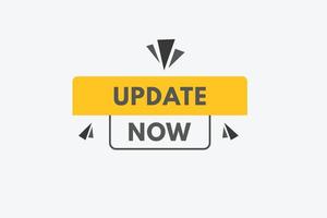 update now text Button. update now Sign Icon Label Sticker Web Buttons vector