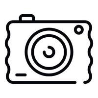 Mini camera icon, outline style vector