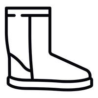 Winter ugg boot icon, outline style vector