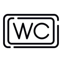 icono de signo de wc, estilo de contorno vector