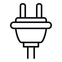 Rubber plug cable icon, outline style vector