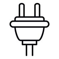 Rubber plug cable icon, outline style vector