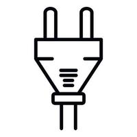 Studio wire plug icon, outline style vector