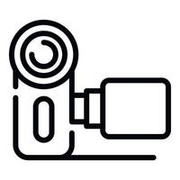 Camera with folding screen icon, outline style vector