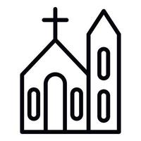 Church icon, outline style vector