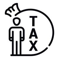 Tax bag icon, outline style vector