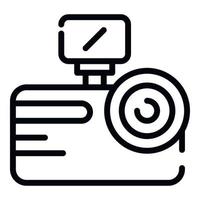 Backlit camera icon, outline style vector