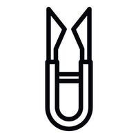 Tailor scissors icon, outline style vector