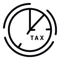 Tax payment time icon, outline style vector