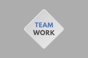 botón de trabajo en equipo. trabajo en equipo signo icono etiqueta adhesivo web botones vector