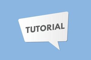 tutorial text Button. tutorial Sign Icon Label Sticker Web Buttons vector
