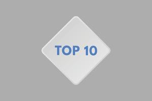 top 10 text Button. top 10 Sign Icon Label Sticker Web Buttons vector