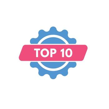 top 10 text Button. top 10 Sign Icon Label Sticker Web Buttons vector