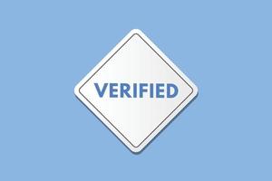 verified text Button. verified Sign Icon Label Sticker Web Buttons vector