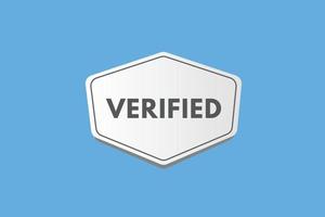 verified text Button. verified Sign Icon Label Sticker Web Buttons vector