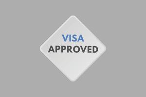 visa approved text Button. visa approved Sign Icon Label Sticker Web Buttons vector