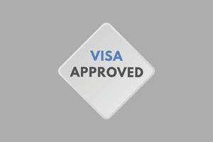 visa approved text Button. visa approved Sign Icon Label Sticker Web Buttons vector