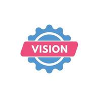 vision text Button. vision Sign Icon Label Sticker Web Buttons vector