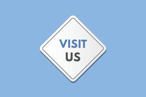 visit us text Button. visit us Sign Icon Label Sticker Web Buttons vector