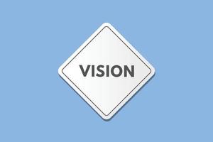 botón de texto de visión. visión signo icono etiqueta adhesivo web botones vector