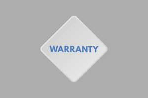 warranty text Button. warranty Sign Icon Label Sticker Web Buttons vector
