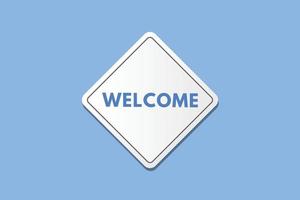 botón de texto de bienvenida. signo de bienvenida icono etiqueta adhesivo web botones vector