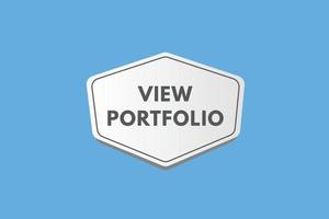 view portfolio text Button. view portfolio Sign Icon Label Sticker Web Buttons vector