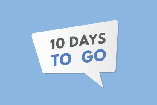10 days to go countdown template. ten day Countdown left days banner design vector