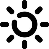 icono de sol en fondo blanco, ilustración del símbolo de icono de sol en negro sobre fondo blanco vector