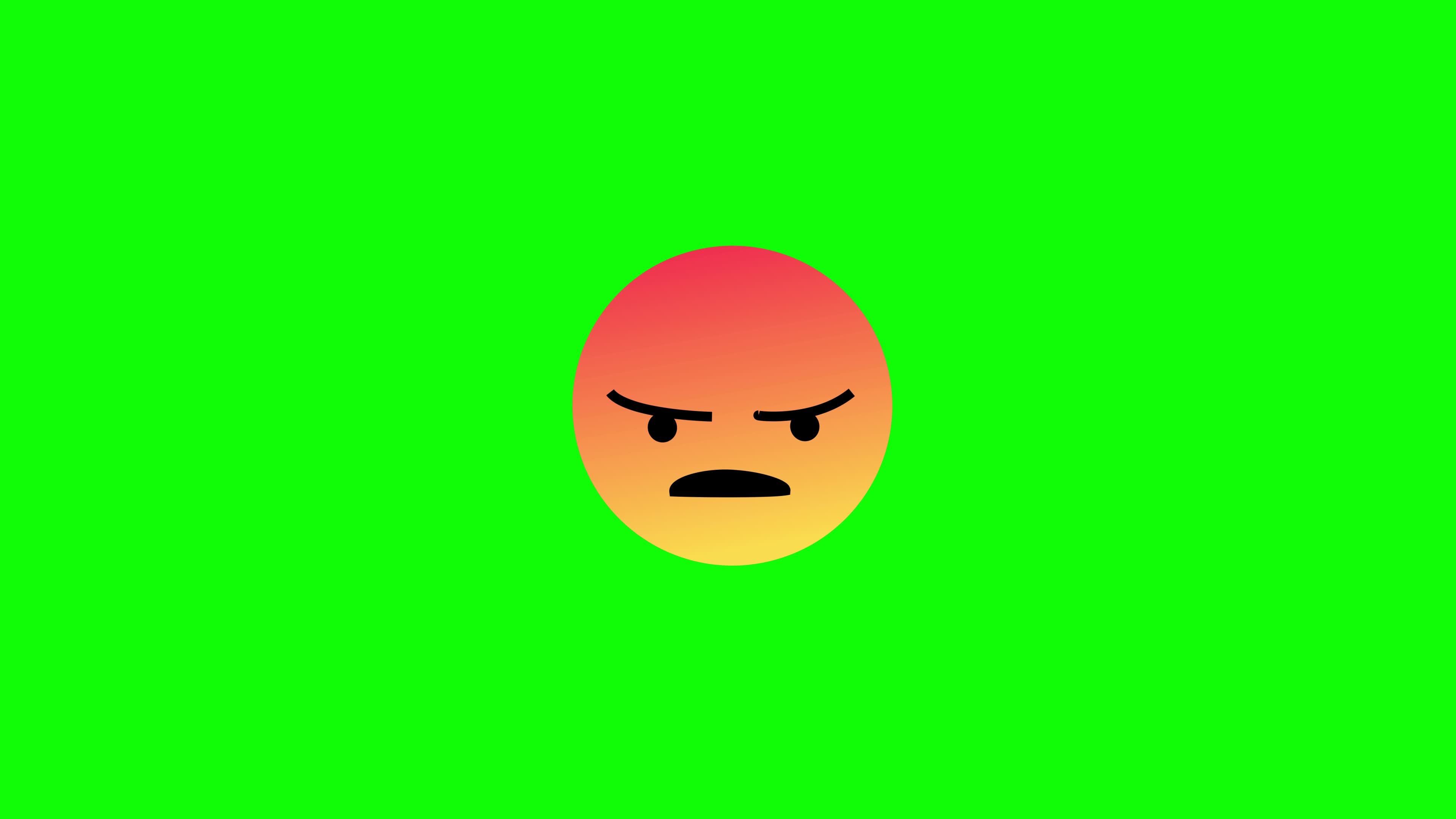 Negative Emoji on Social Media. Animation of an Angry Emoji Rising from