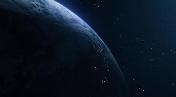 rotante pianeta terra avvicinamento nel spazio video