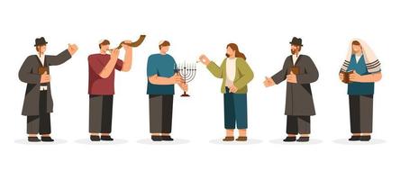 Jewish Character Set with Various Pose vector