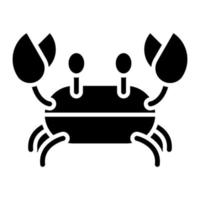 Crab Glyph Icon vector