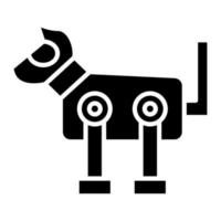 icono de glifo de perro robot vector